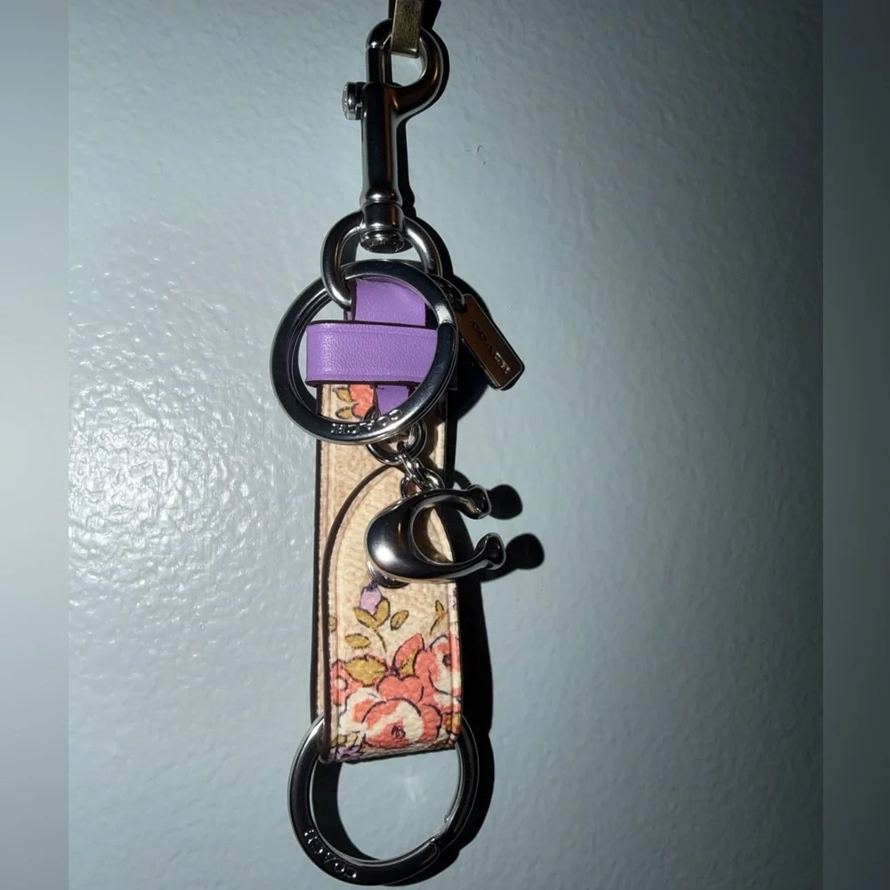 Coach Trigger Snap Bag Charm in Floral Print